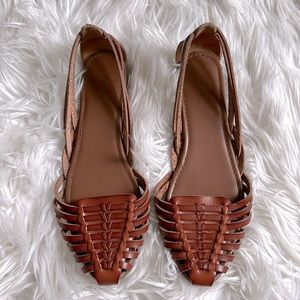 J.Crew Leather Woven Flats